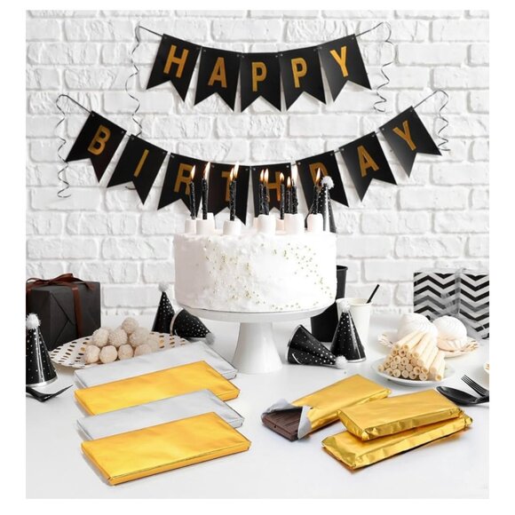 200 PCS Silver Chocolate Candy Wrappers Aluminum Foil Sheets (SKU: 266MI) - Picture 4 of 7